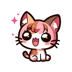 [LINEスタンプ] ピンクの三毛猫 ピケちゃん #22