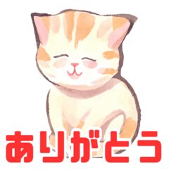 [LINEスタンプ] 水彩画風ネコスタンプ