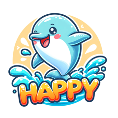 [LINEスタンプ] 喜び溢れるイルカの感情