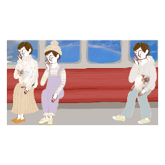 [LINEスタンプ] ぽさ子の車窓から。