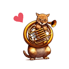 [LINEスタンプ] 金管楽器奏者のための動物スタンプTr,Tb,Hrの画像（メイン）