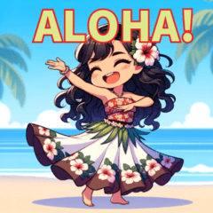 [LINEスタンプ] キュートなフラダンサー in Hawaii