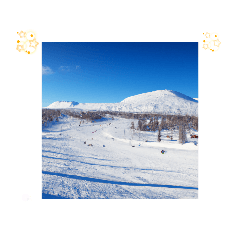 [LINEスタンプ] 雪の絨毯が広がる冬の楽園、スキーリゾート