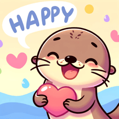 [LINEスタンプ] カワウソの感情旅行