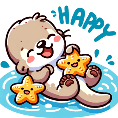 [LINEスタンプ] 楽しいカワウソ: 感情のままに