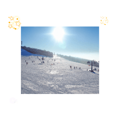 [LINEスタンプ] 新雪が降り積もる静寂な世界スキーリゾート