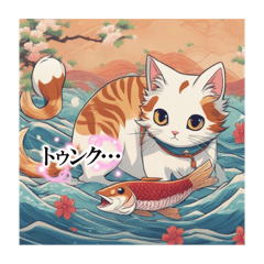 [LINEスタンプ] ねこ浮世絵 Wonderland