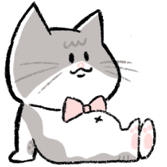 [LINEスタンプ] ぽっちゃり猫「こはく」日常編