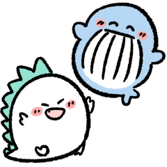 [LINEスタンプ] くじらとチビかいじゅう