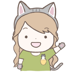 [LINEスタンプ] ねこちゃん♡巻き髪が可愛いおんなのこ