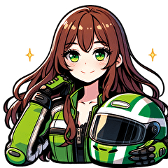 [LINEスタンプ] 女性ライダーのカワサキさん