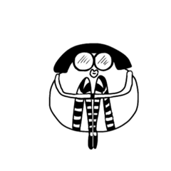 [LINEスタンプ] おかっぱ丸めがねの画像（メイン）
