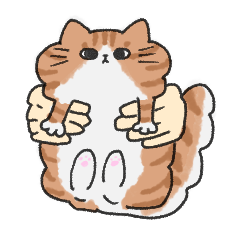 [LINEスタンプ] もこもこ茶白ねこ