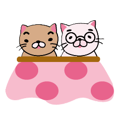 [LINEスタンプ] めがねねこ ひろみんと小春ちゃん