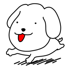 [LINEスタンプ] のんびり白犬