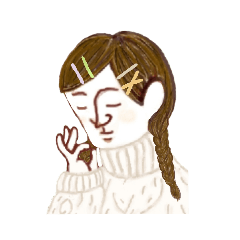 [LINEスタンプ] ヘアアクセを楽しむぽさ子。②