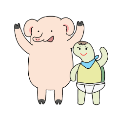 [LINEスタンプ] ダダ豚とカメ弟