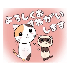 [LINEスタンプ] 猫＆フェレット