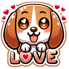 [LINEスタンプ] ビーグルの感情：かわいい＆表現豊か