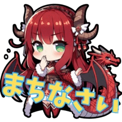 [LINEスタンプ] 赤髪の竜娘