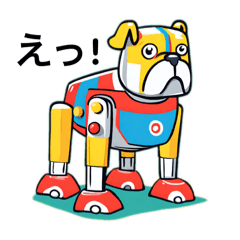 [LINEスタンプ] 動物のブリキのロボットの返しの一言