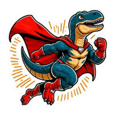 [LINEスタンプ] スーパーヒーロー×恐竜 Sticker