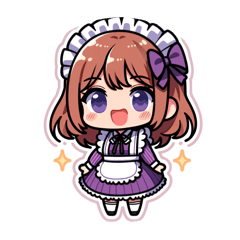 [LINEスタンプ] 紫のメイドちゃんスタンプ
