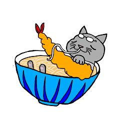 [LINEスタンプ] ネコうどん その1