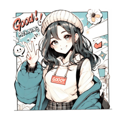 [LINEスタンプ] 女の子が挨拶するJapanese manga-like girl