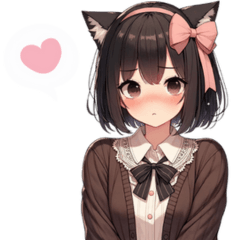 [LINEスタンプ] 黒猫妹達 ミアナ(English)