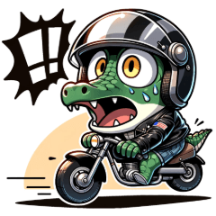 [LINEスタンプ] ワニライダーアドベンチャー