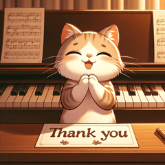 [LINEスタンプ] ピアノ猫のメロディ