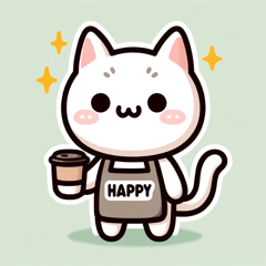 [LINEスタンプ] カフェオーナーのネコちゃん