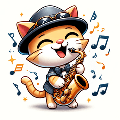 [LINEスタンプ] ジャズ愛するネコの日常