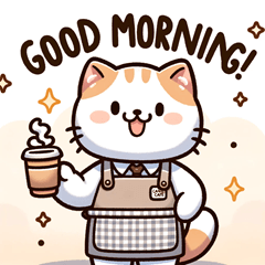 [LINEスタンプ] カフェオーナーねこの日常