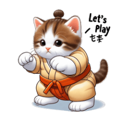 [LINEスタンプ] 個性のある子猫が武道をしているスタンプ