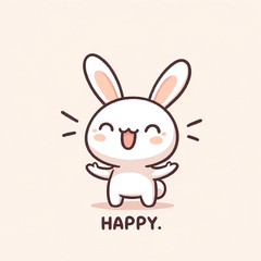 [LINEスタンプ] しあわせうさぎの冒険