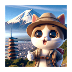 [LINEスタンプ] 絶景放浪旅猫からの便り(=^ェ^=)