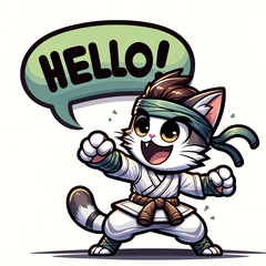 [LINEスタンプ] eigoねこにゃんわわわ！格闘家編