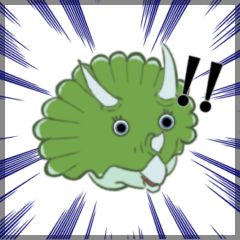 [LINEスタンプ] 恐竜トリケラトプスのトリちゃんの日常