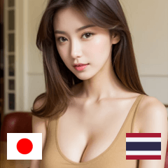 [LINEスタンプ] JP THAI カフェ美女モデルの画像（メイン）