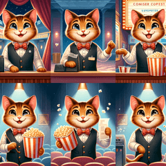 [LINEスタンプ] 映画館で働くネコの日々