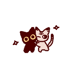 [LINEスタンプ] 黒ねこさんとキジトラのねこさん(小)修正版