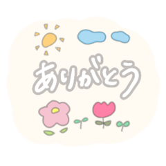 [LINEスタンプ] ゆるパステル。手書き文字。お花とお空。の画像（メイン）