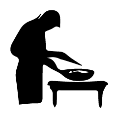 [LINEスタンプ] シルエットスタンプ 料理をしている人Vol.1
