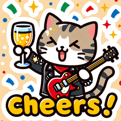 [LINEスタンプ] eigoねこにゃんわわわ！ロックスター編