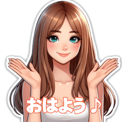 [LINEスタンプ] キレイなお姉さん定番あいさつスタンプ2