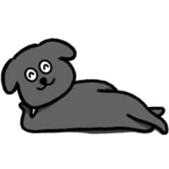 [LINEスタンプ] くろい犬の日常