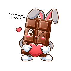 [LINEスタンプ] バレンタインチョコレートラビット