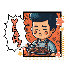 [LINEスタンプ] お好み焼きを発明した人